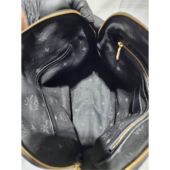 Authentic MCM Vintage Visetos  Alma Dome Bag Black - Picture 10 of 11